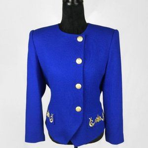 Blue and Gold Suit Jacket with Elegant Design